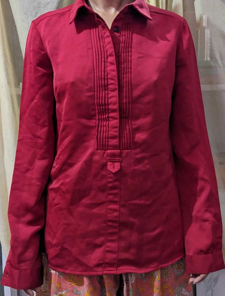 Reddish Pink Satin Top 💃🏽