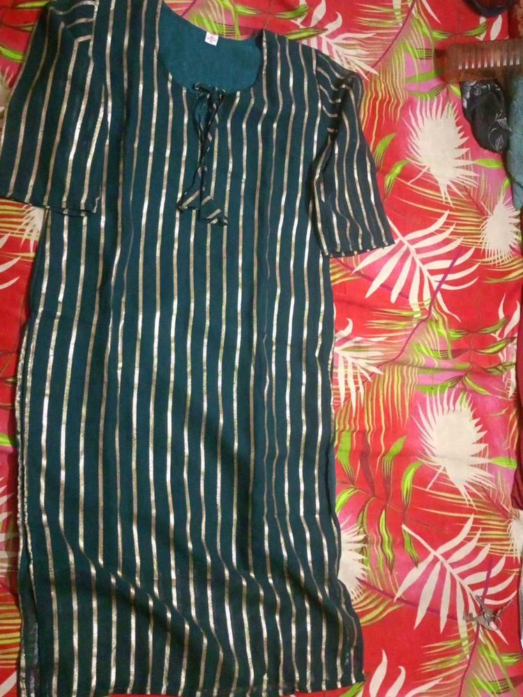Striped Green Kurta