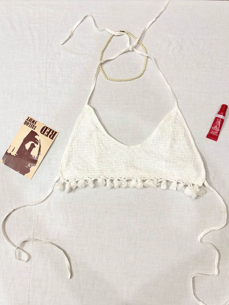 Crochet Halter Top with Tassels