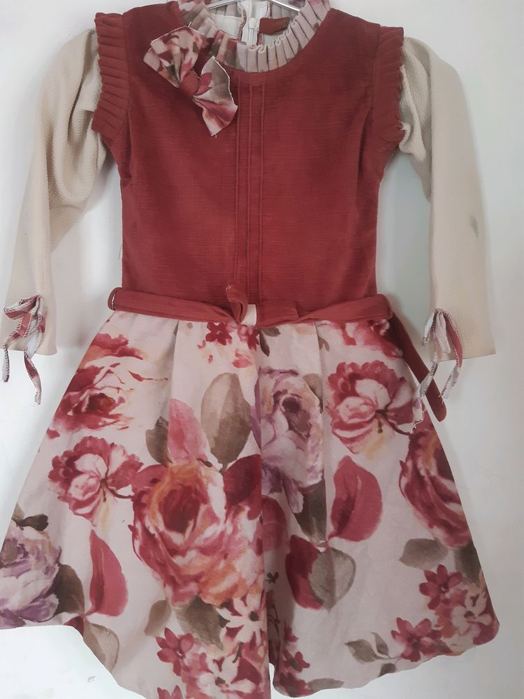 Emported Baby Dress For Winter Warm Frock Party