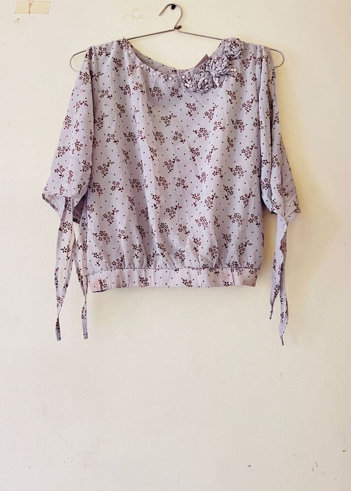 Floral Cold Shoulder Top