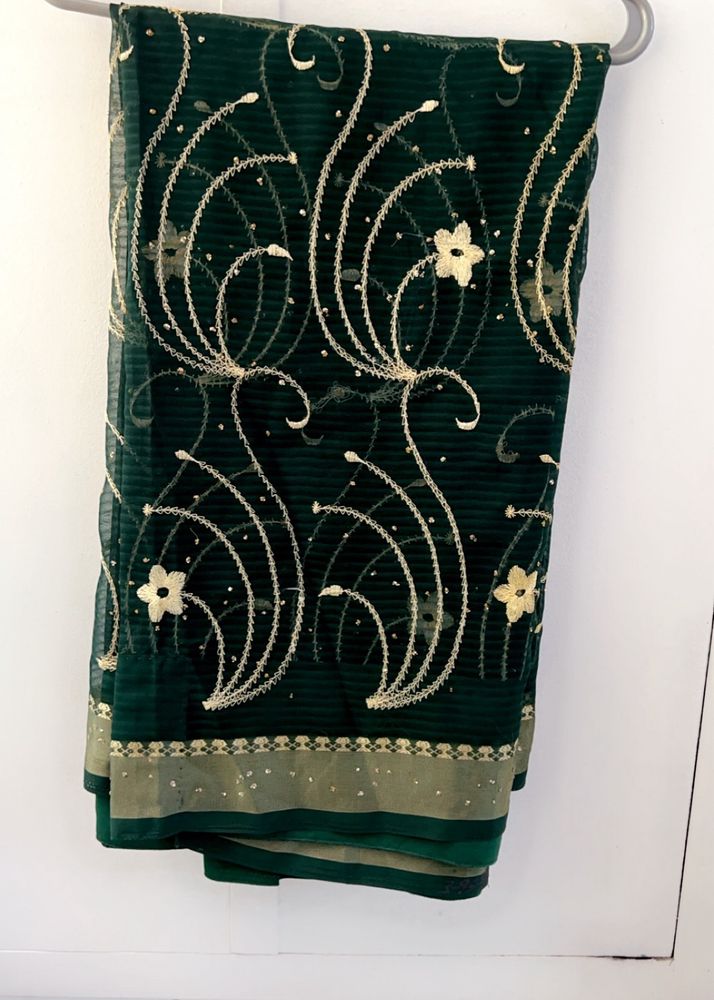 Green Full Handwork Saree