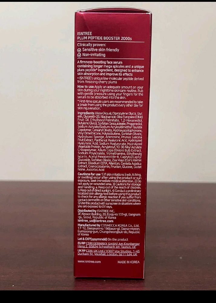 Isntree Plum Peptide Booster