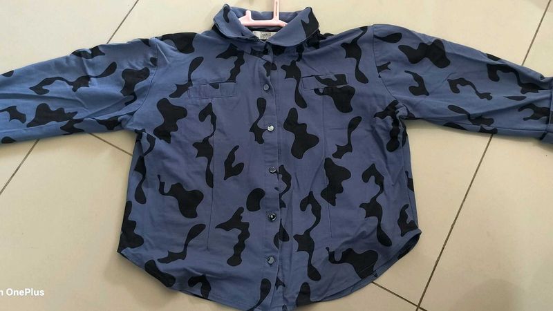 Blue Camo Long Sleeve Shirt