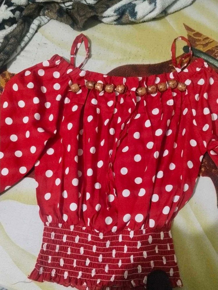 Red Polka Dot Top