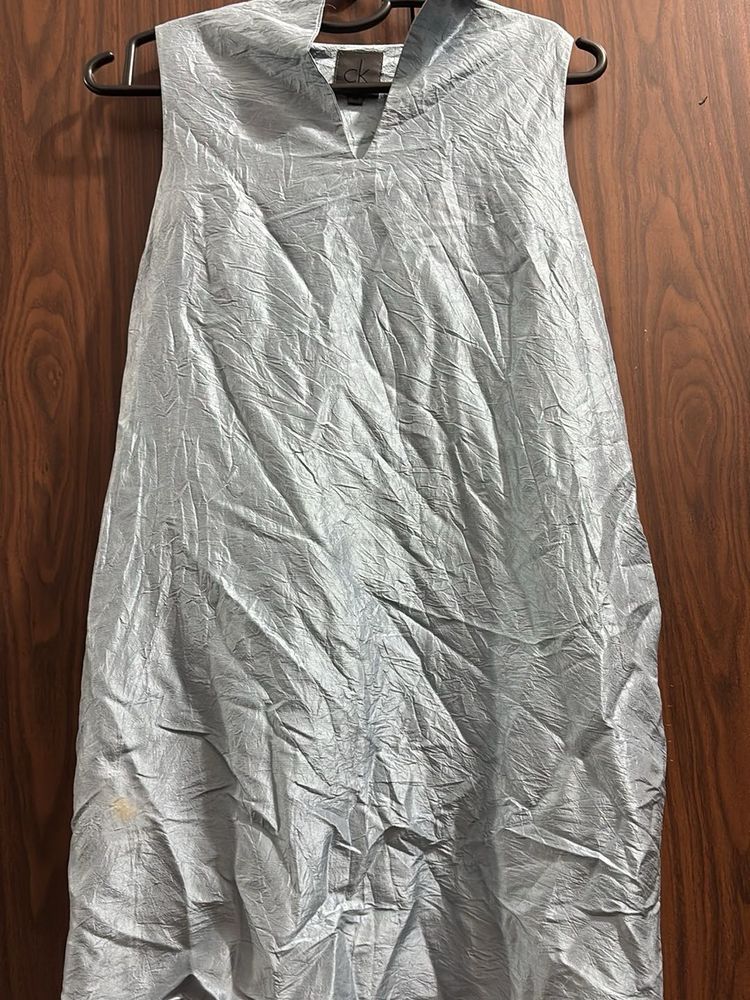 CK Sleeveless Crinkled Dress