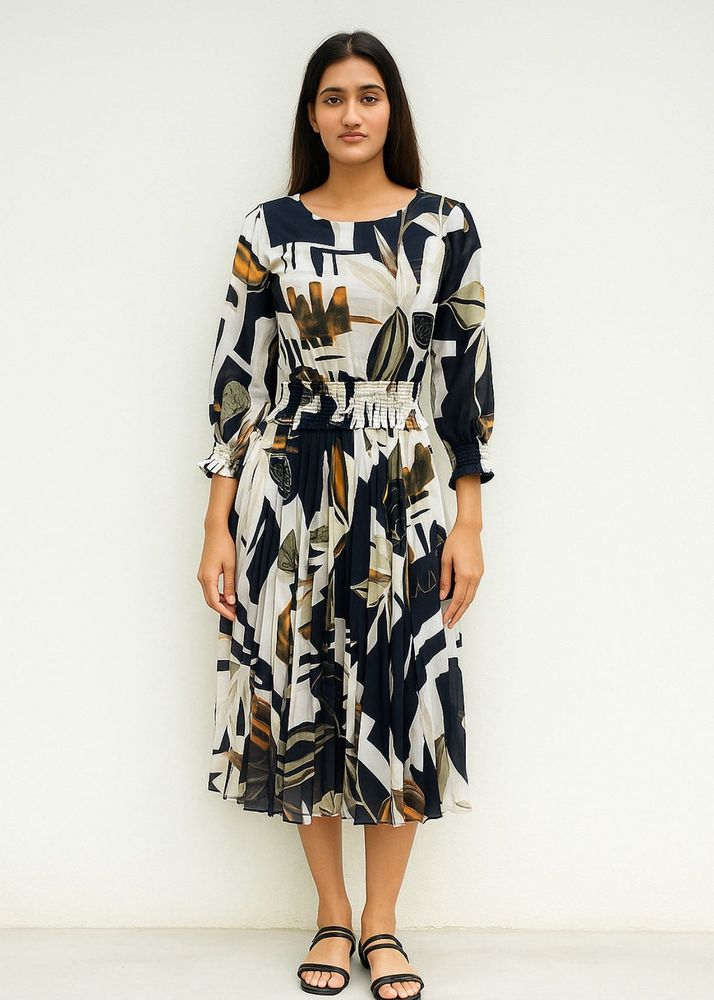Abstract Print Dress