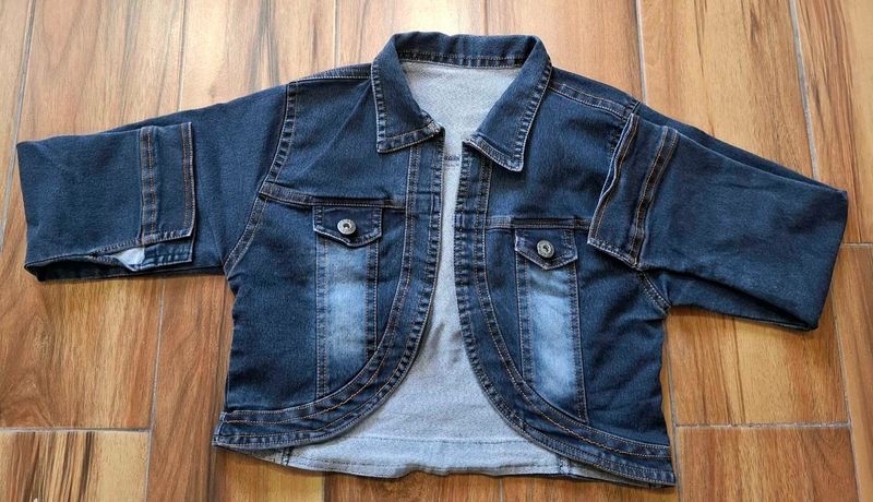 Cute Denim Cropped Jacket