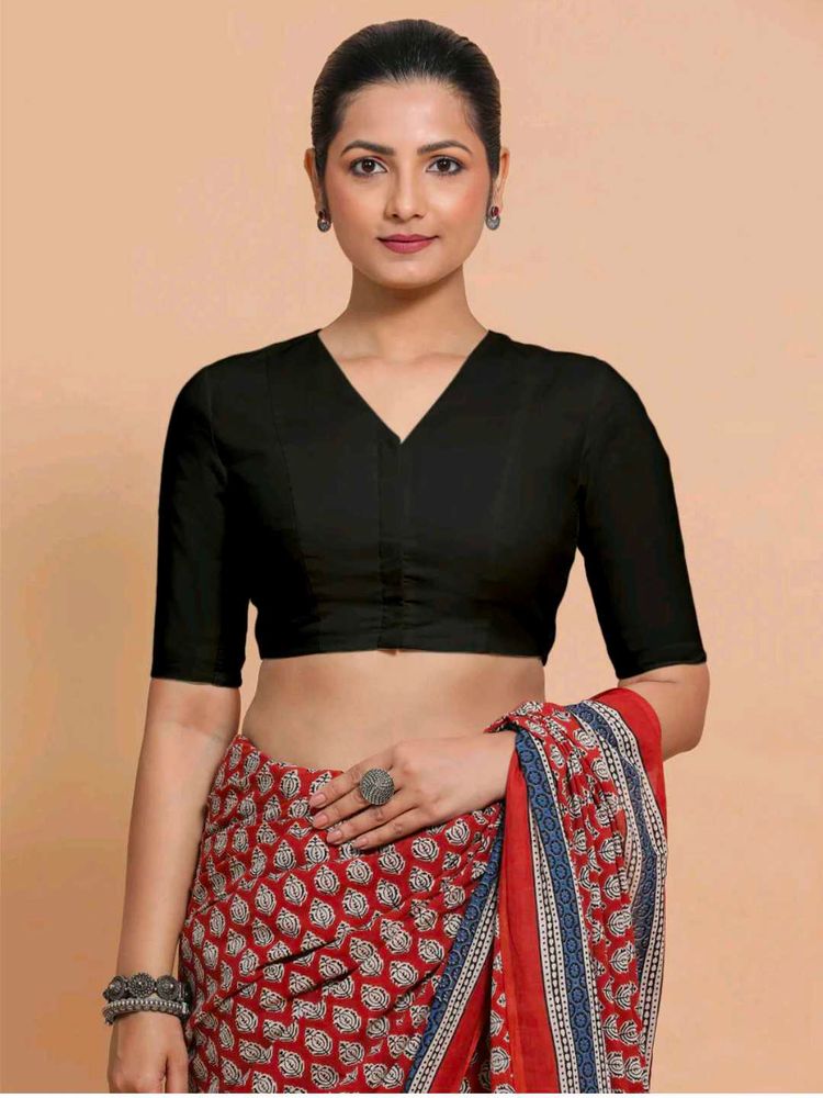 Black V-Neck Blouse