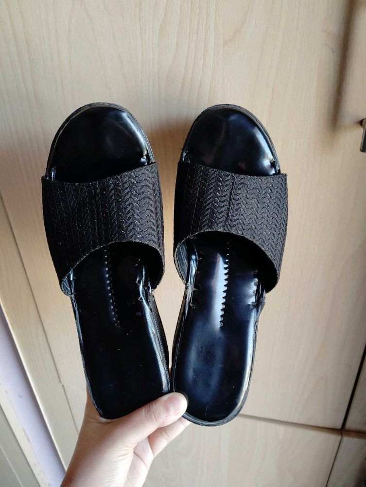 Black Slide Sandals