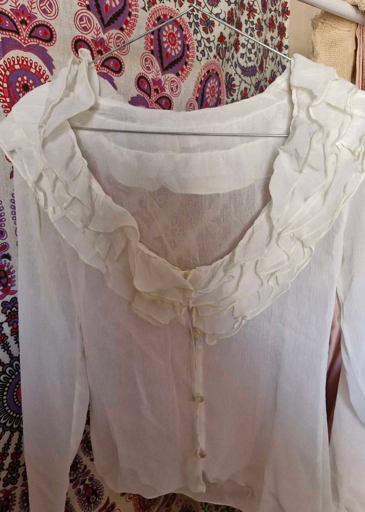 White Ruffled Shirt