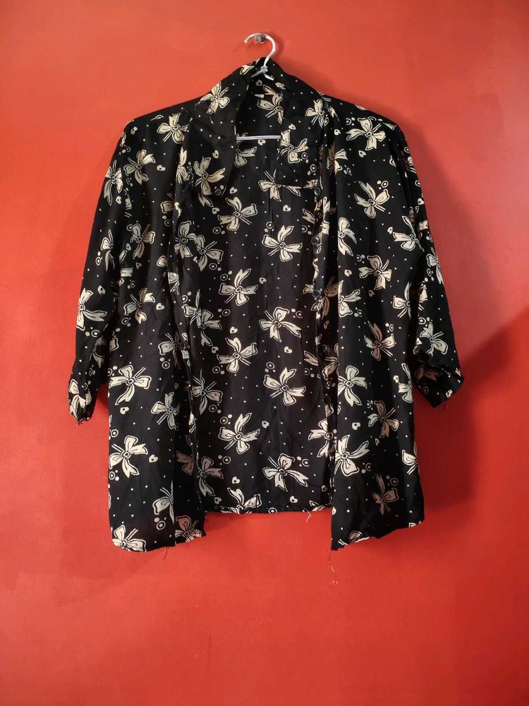 Vintage Black Bow Print Shirt