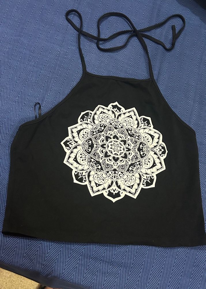 Black Mandala Halter Top