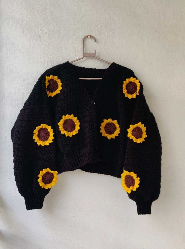 Sunflower Crochet Cardigan