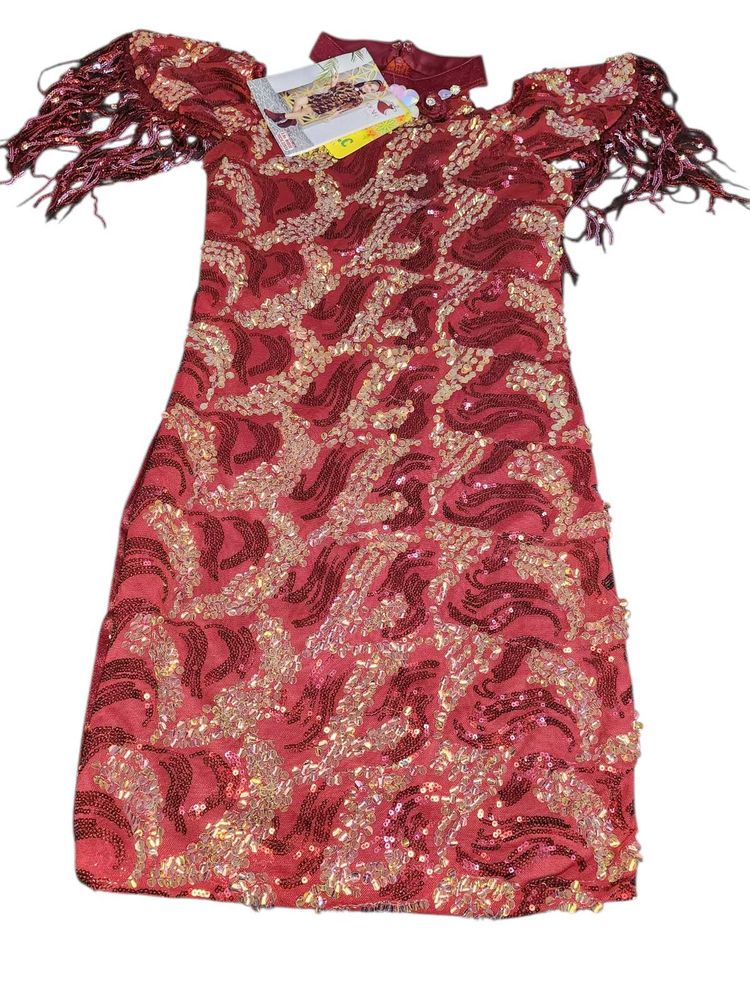 Red Sequin Party Dress
