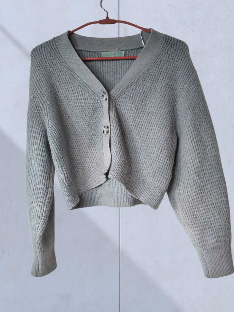 Ribbed Knit Cropped Cardigan