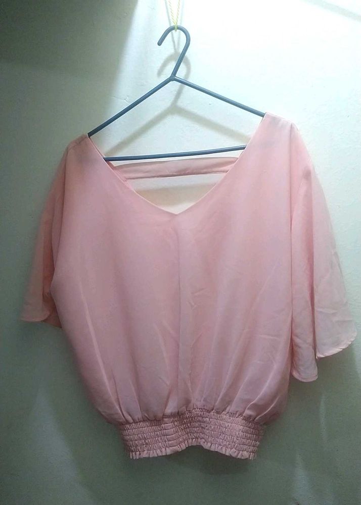 Peach Chiffon Top