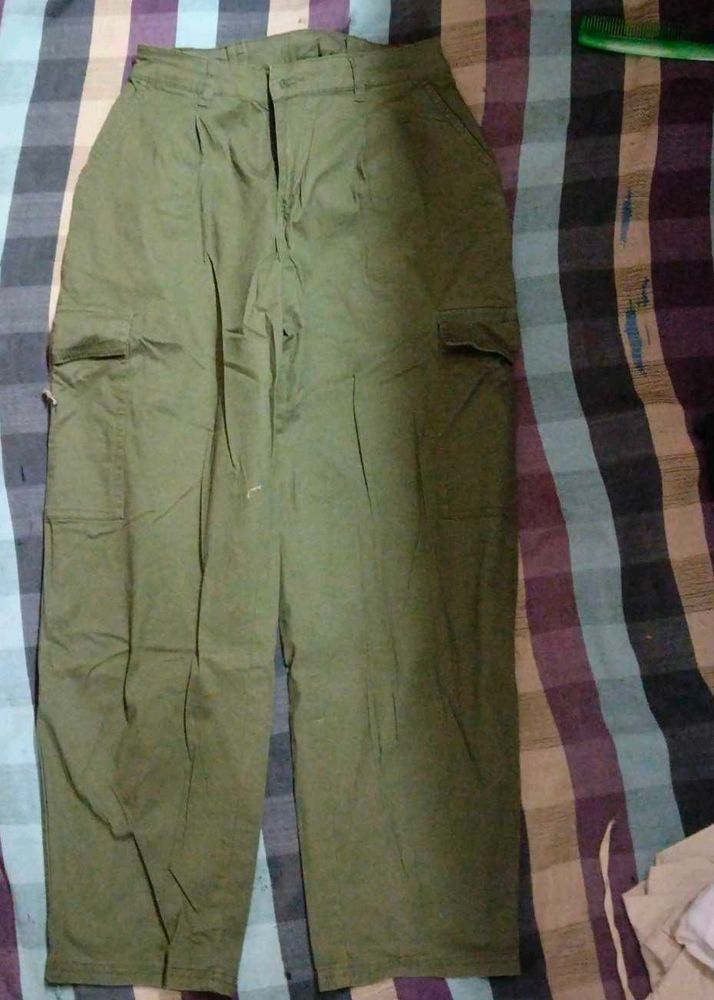 Olive Green Cargo Jeans