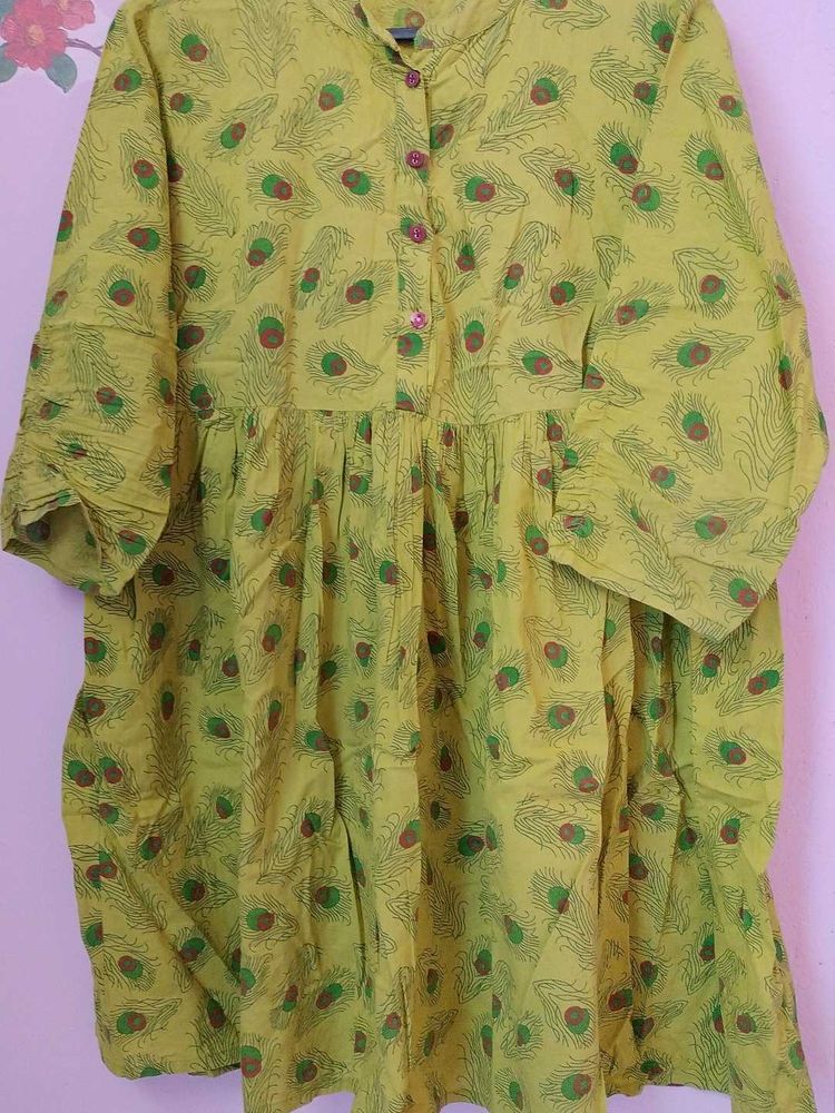 Cotton Long Top Peplum Tunic