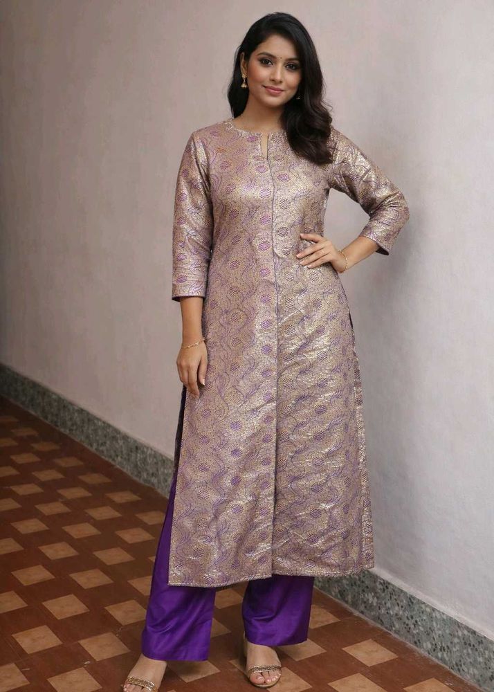 Elegant Brocade Kurta with Palazzo Set