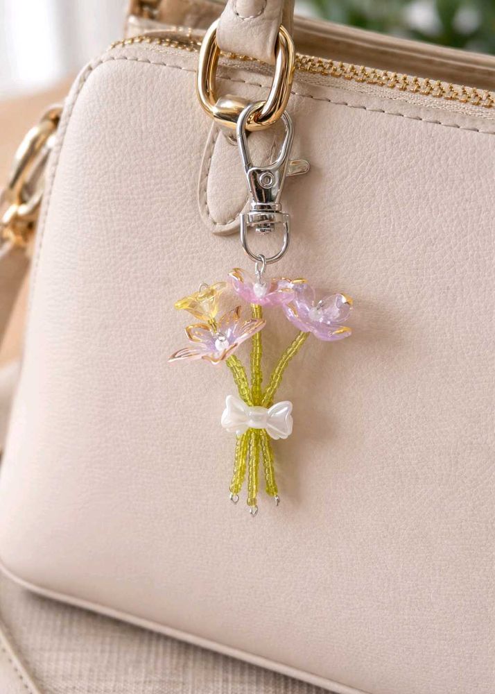 Floral Bouquet Bag Charm