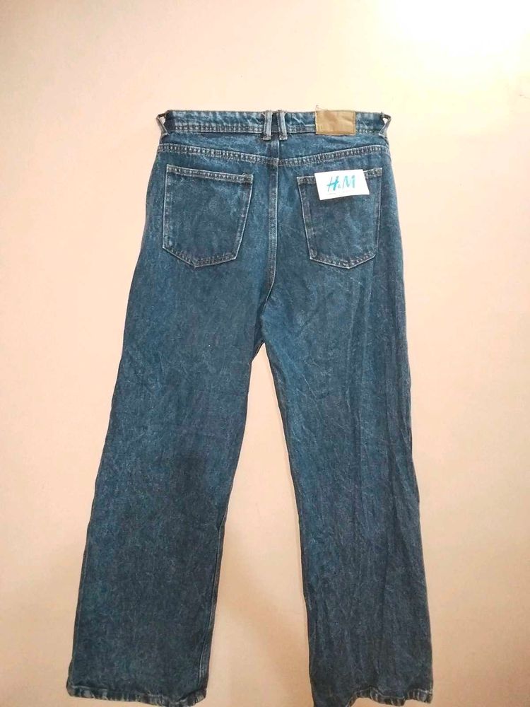 H&amp;M Blue Wide Leg Jeans