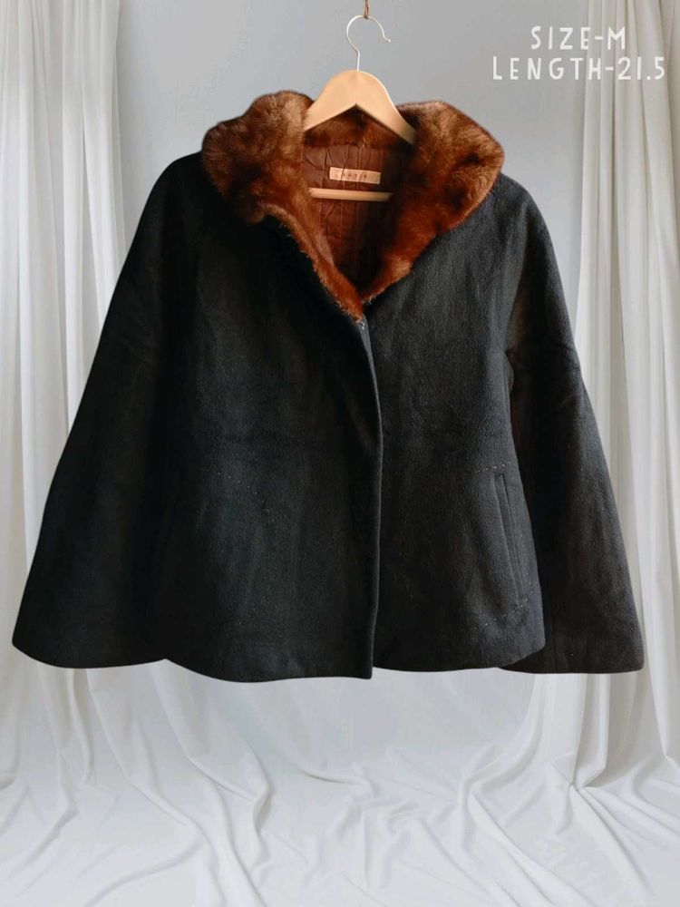 60sVintage Fur-collar Jacket