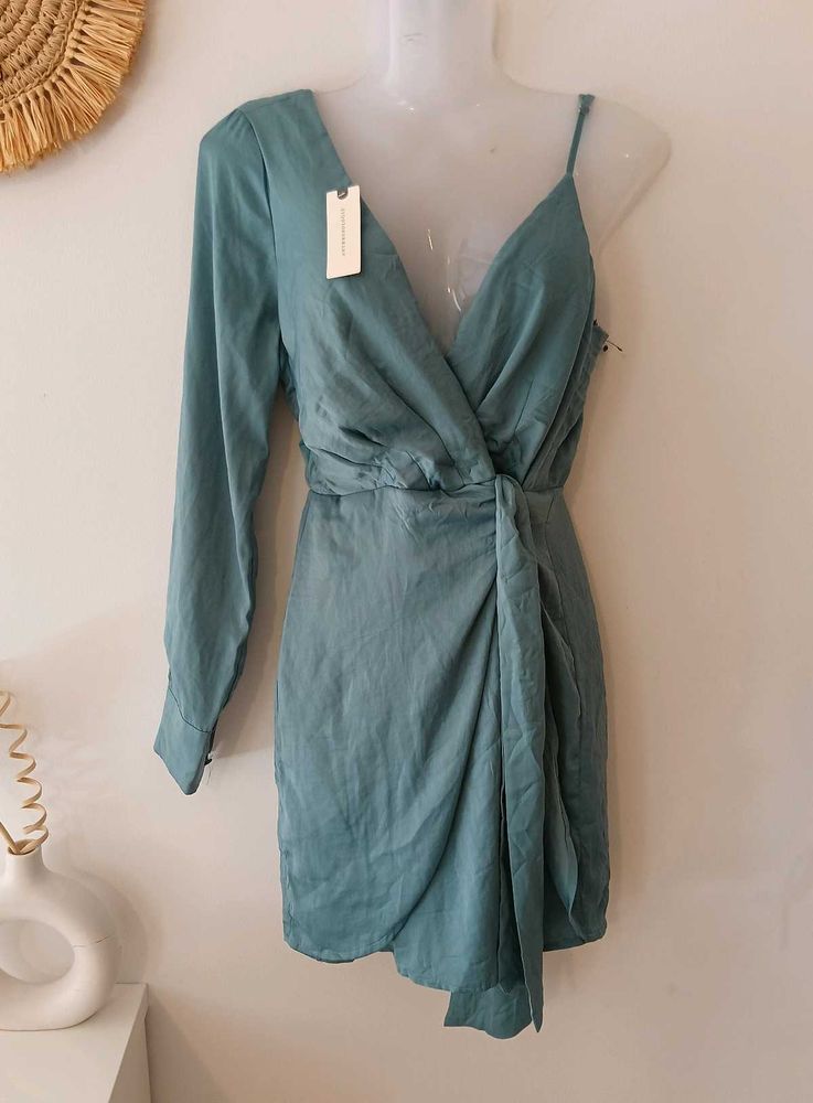 Lulus Stylish One Shoulder Wrap Dress