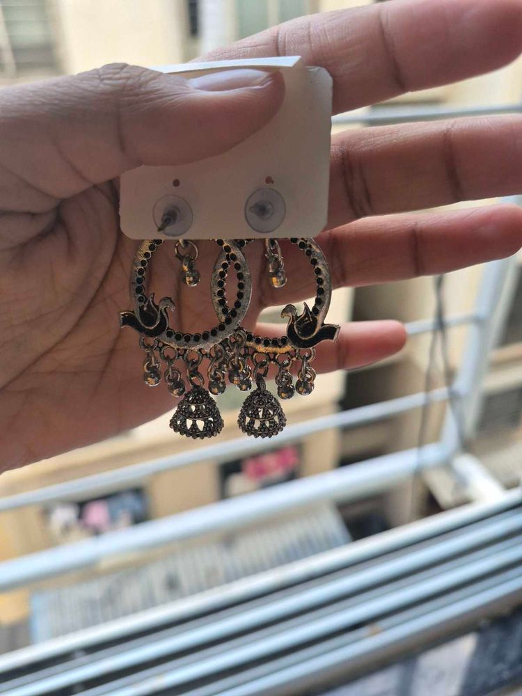 Peacock Jhumka Earrings