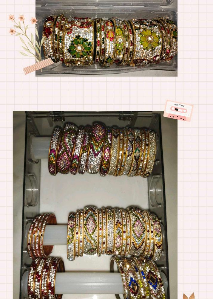 Pure Hyderabadi Wedding Bangles| Heavy Stone Work