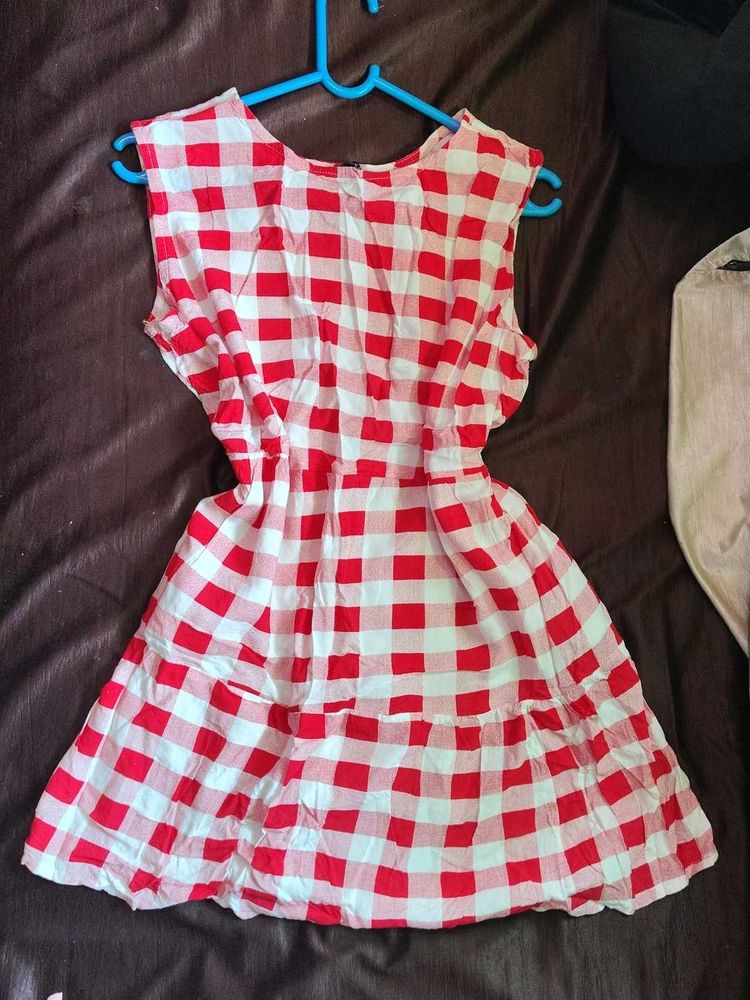 Red &amp; White Checkered Dress