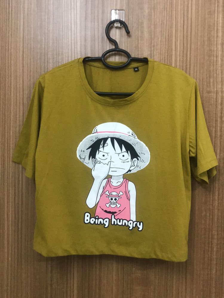 Luffy One Piece Anime Mud Green T-shirt