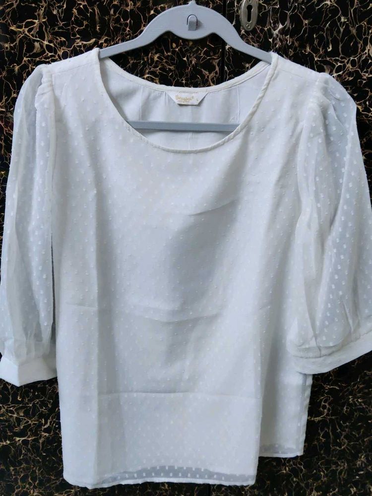 White Polka Dot Blouse