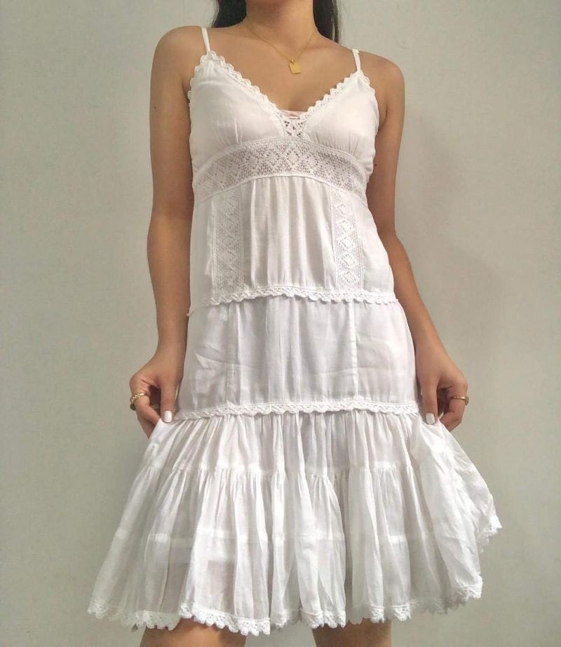White Tiered Sundress