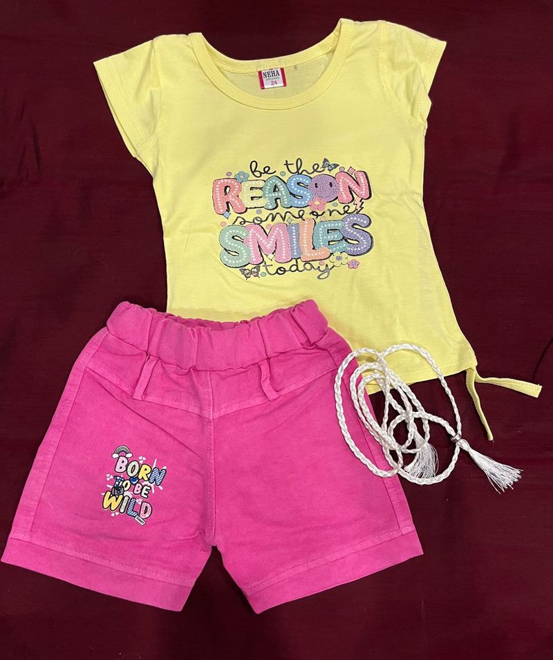 Cute Girls T-shirt &amp; Shorts Set
