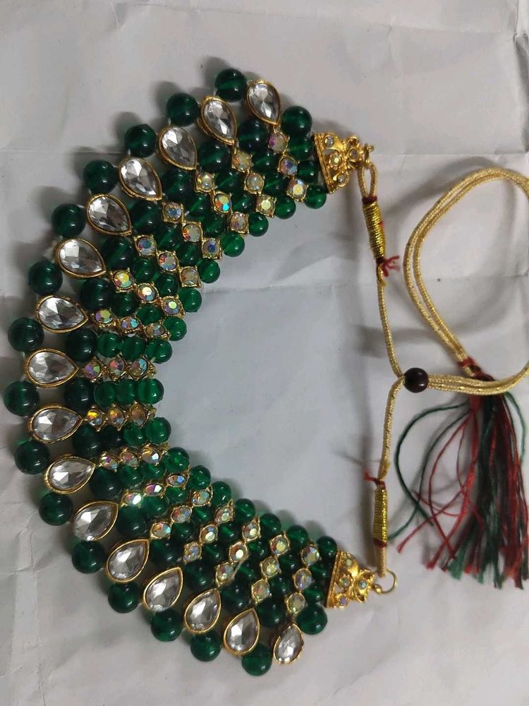 Green Kundan Necklace Set