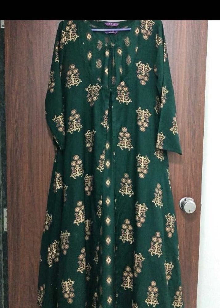 Libas Green Printed Leyered A-Line Kurta