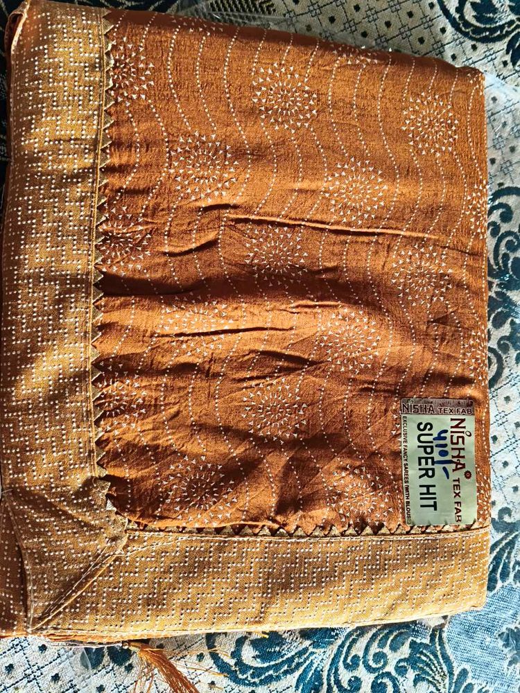 Elegant golden Saree