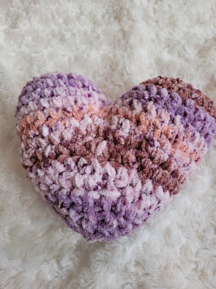 Crochet Heart Shaped Pillow
