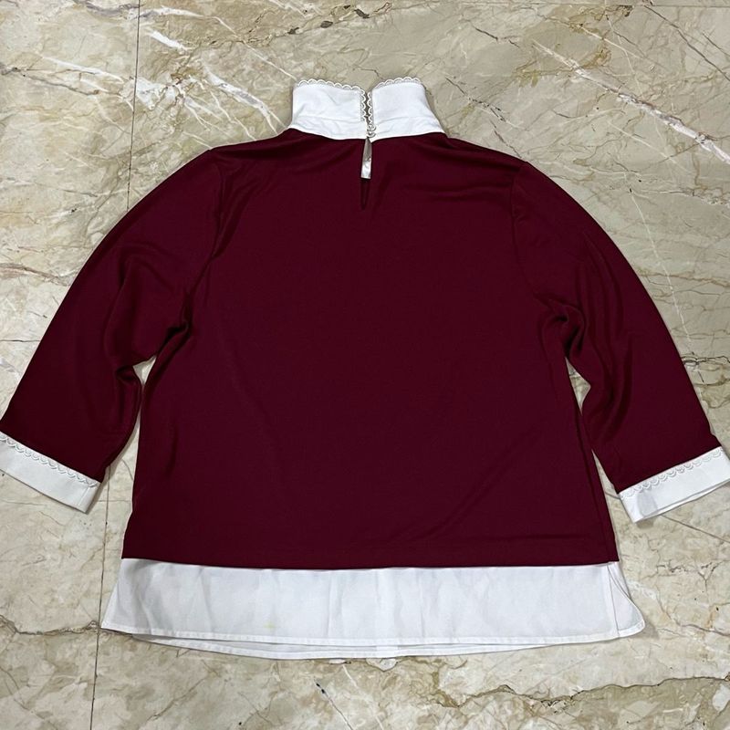 KARLS LAGERFELD Maroon Top ❤️