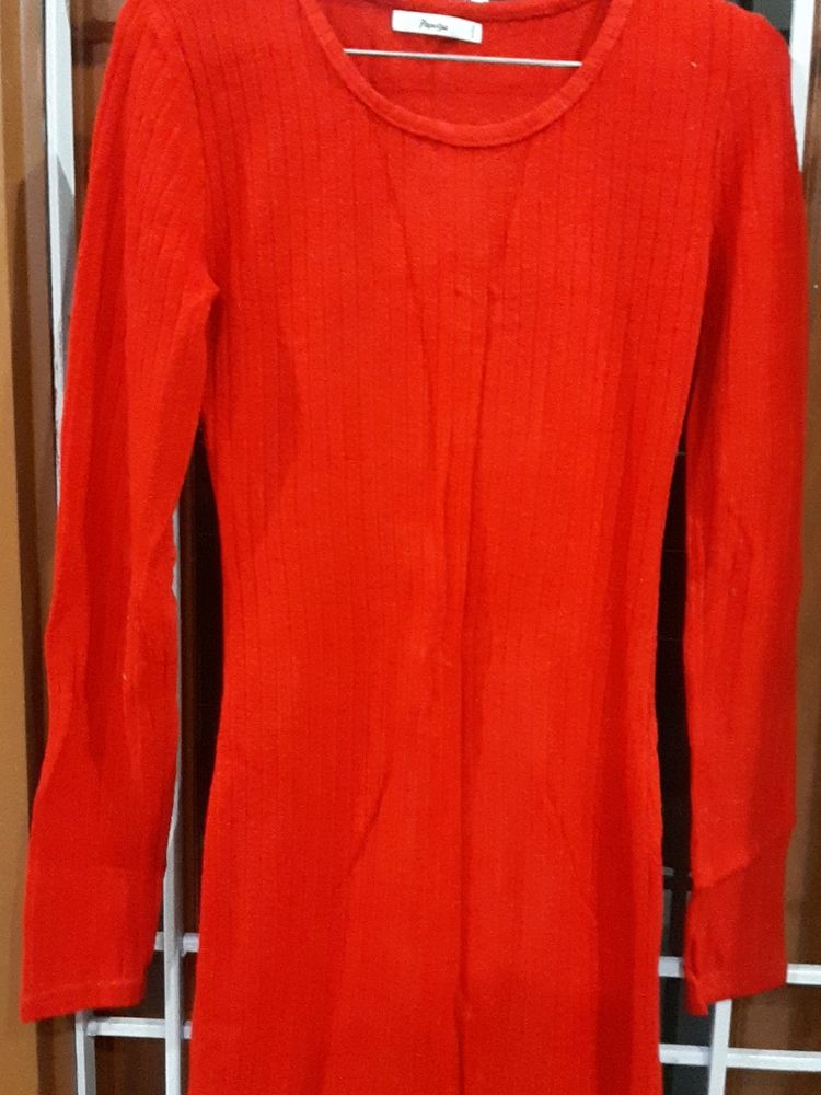 Red Woolen One Piece