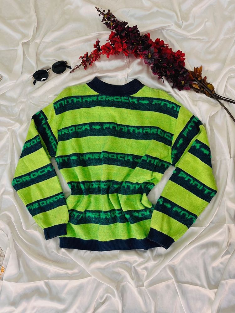 Green Striped Sweater