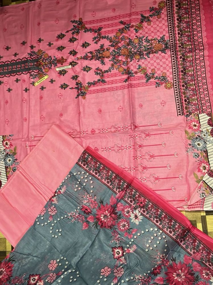 Combo Floral Print Unstitched Fabric