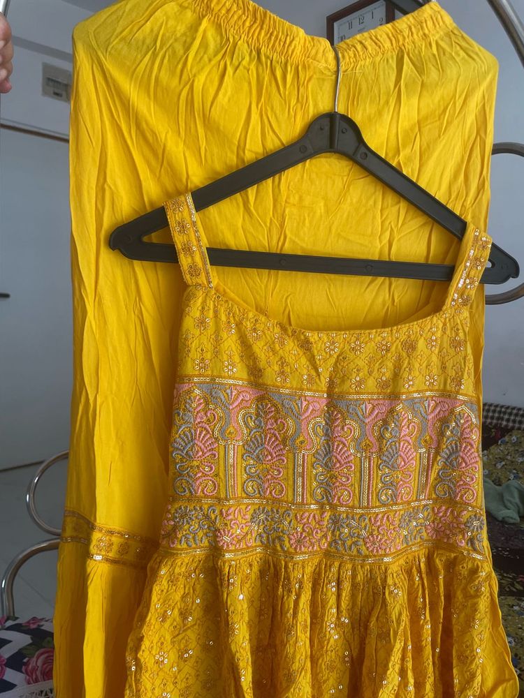 Yellow Sharara Set