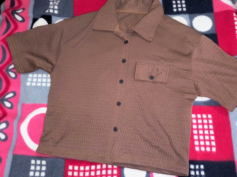 Brown Short Sleeve Shirt