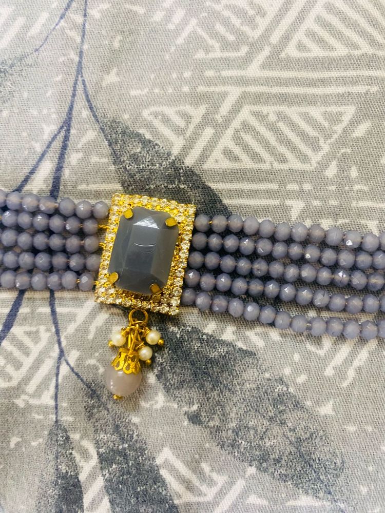 Charming Grey Beaded Necklace