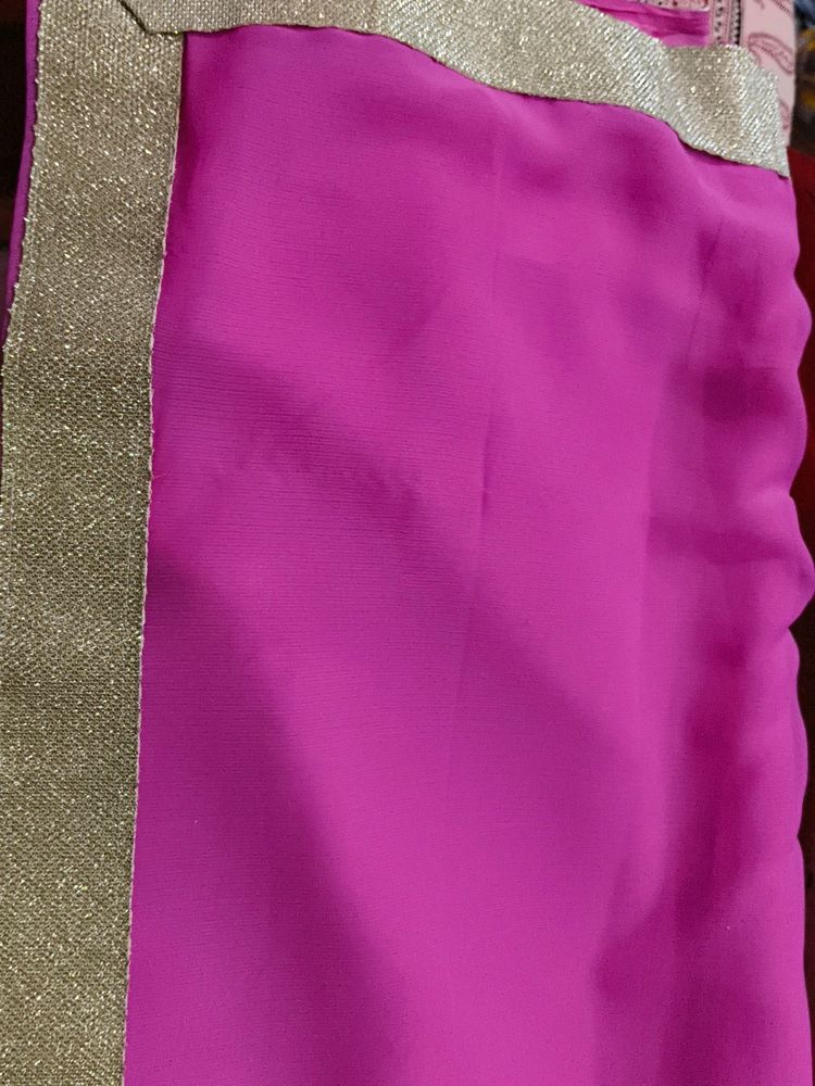 Beautiful Rose Pink Colour Saree