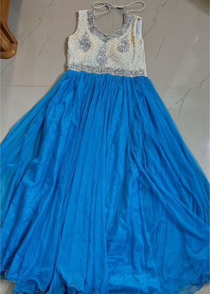 Blue Embellished Party Dress