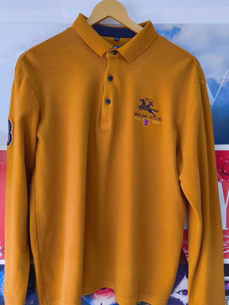 Vintage Mustard Long Sleeve Polo