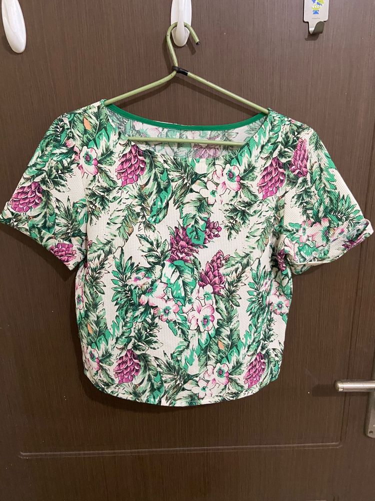 Floral Print Crop Top